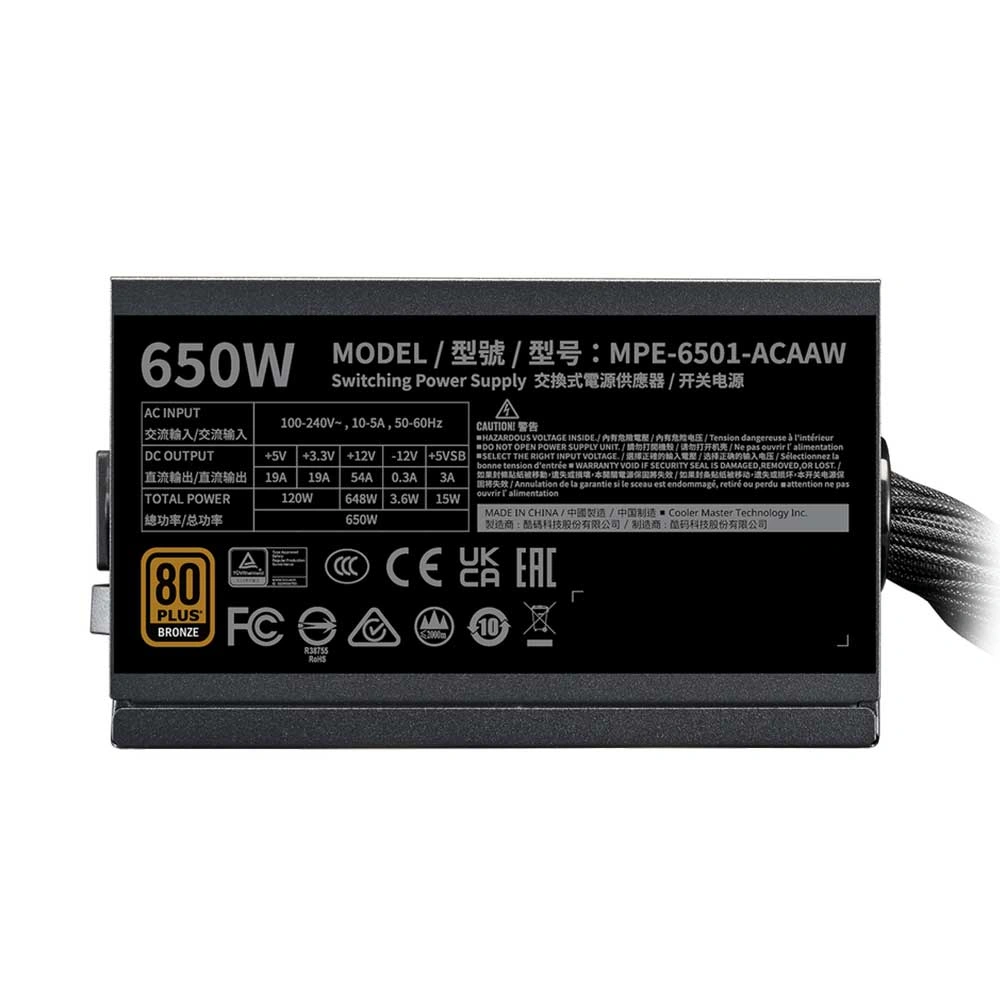 Cooler Master MWE Bronze 650W V3 230V 80 Plus SMPS - Image 4