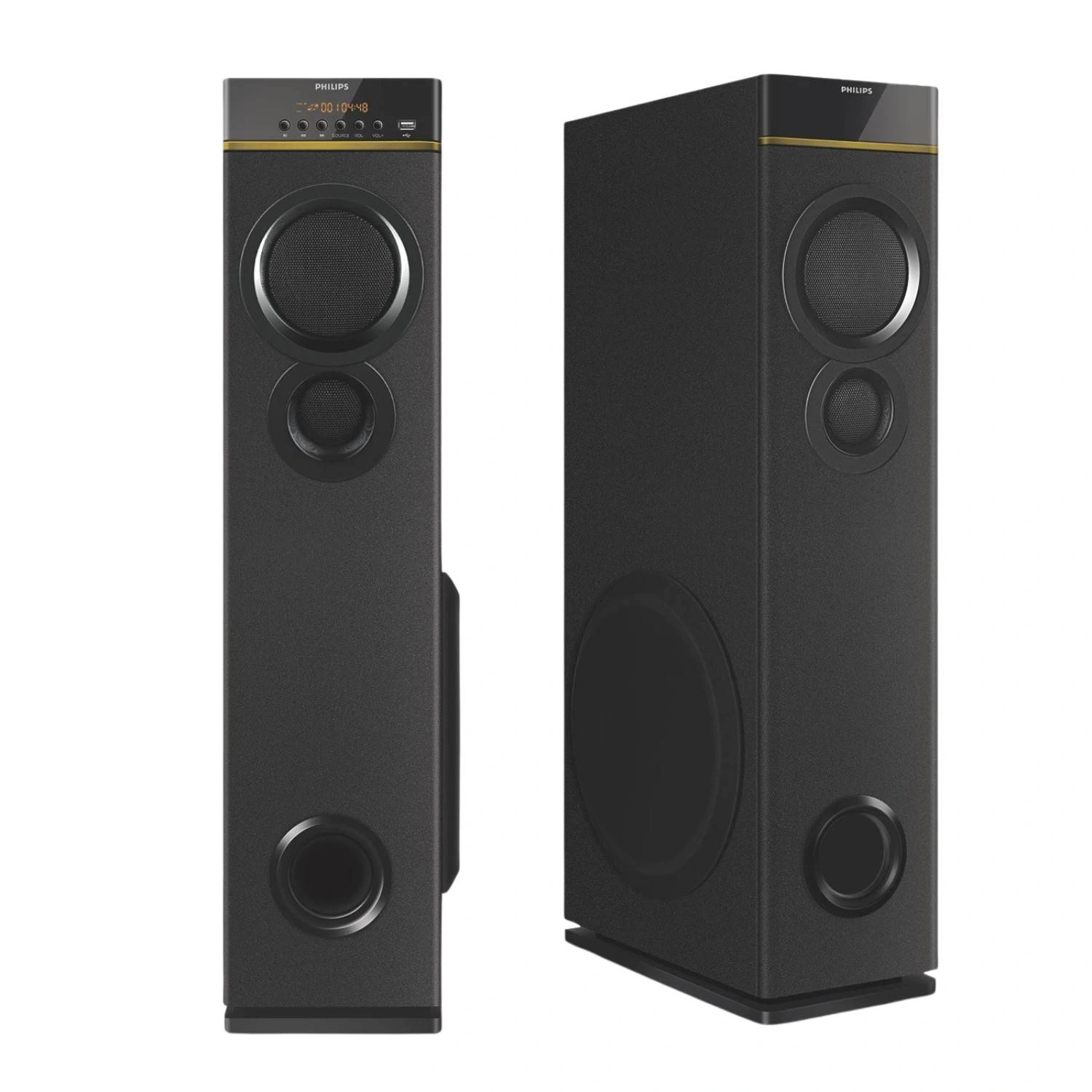 Philips SPA9080B 80W Multimedia Tower Speakers with Wireless Mic – Black - Image 2