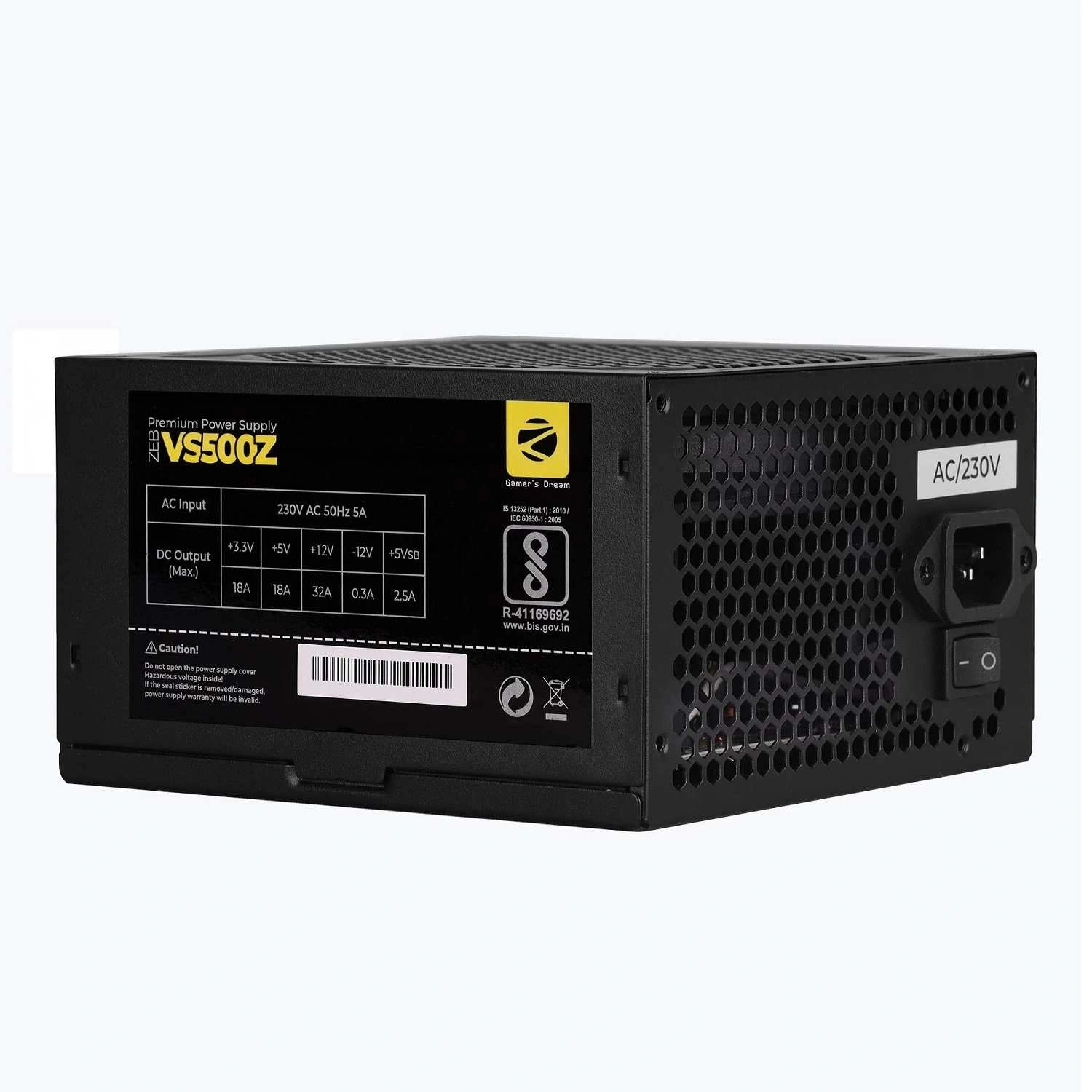 Zebronics ZEB-VS500Z 500 Watt Non-Modular RGB SMPS - Image 3